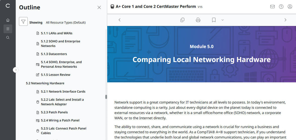 CompTIA A+ Core 1 & 2 CertMaster Perform  (V15)